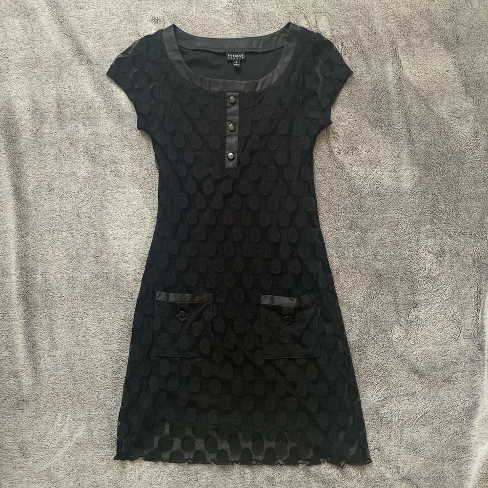 Enfocus Polka Dot Black Dress